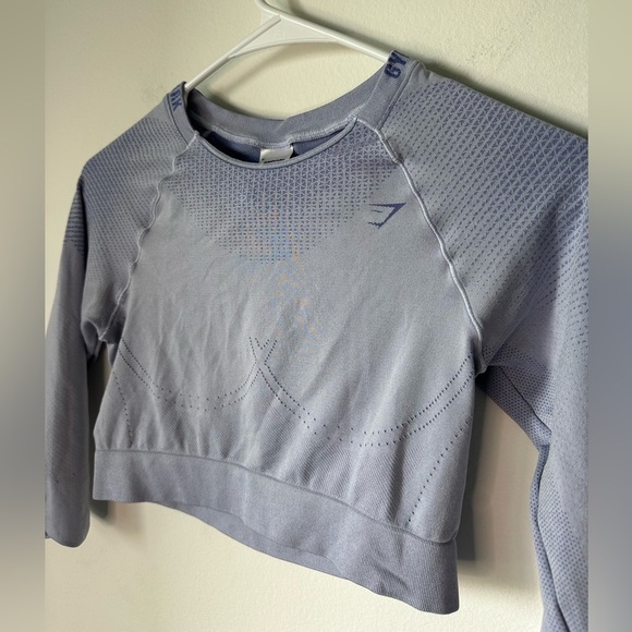 Gymshark APEX SEAMLESS CROP TOP Size M Lilac Ventilation Lightweight Sport - Picture 3 of 4